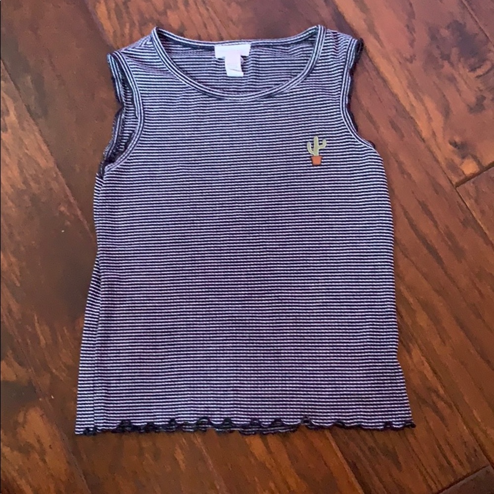 Full Tilt: Navy Stiped Cactus Tank